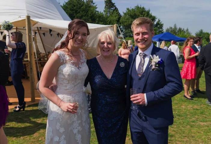 Bilingual English German Wedding in outdoors in a Vineyard in Suffolk