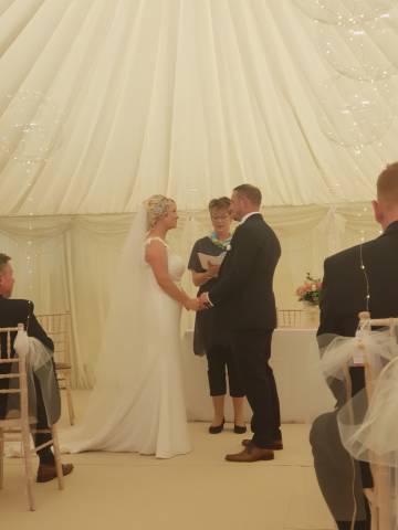 A beautiful marquee wedding celebration  ...time for vows