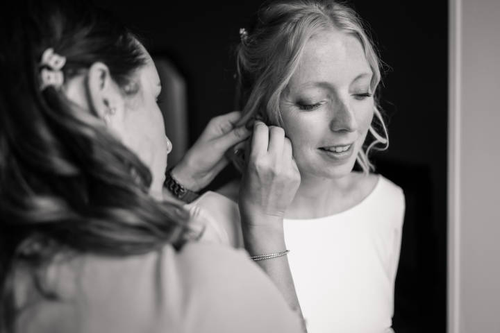 Bride getting ready