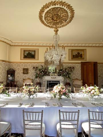 Dinner setup at venue