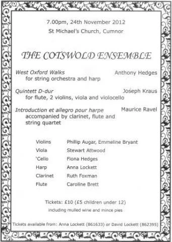 The Cotswold Ensemble, Live Music in Oxfordshire