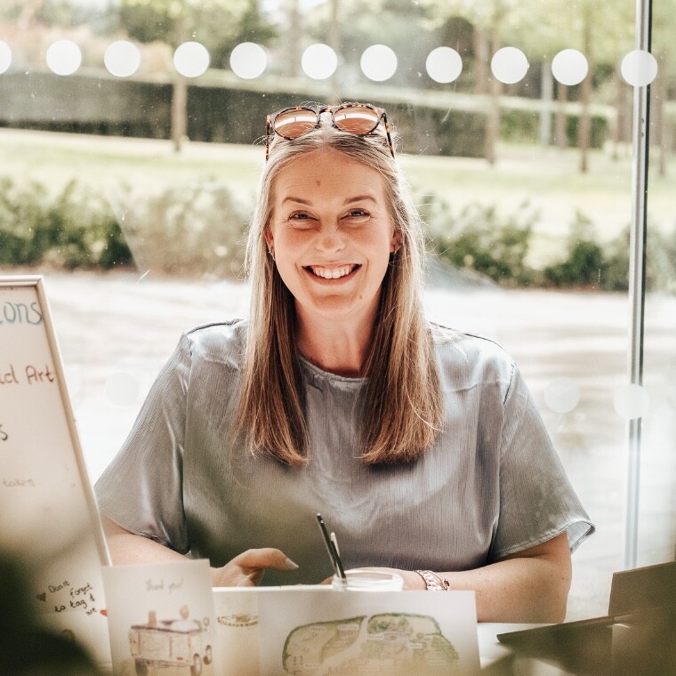 illustrating at a wedding 