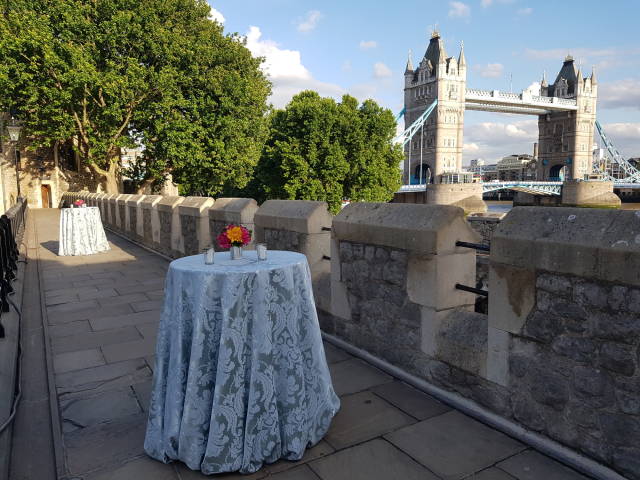 Wedding reception on the battlements