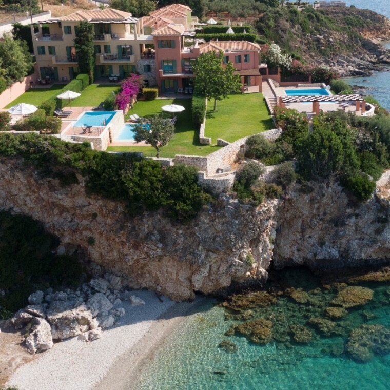 Villa Brio waterfront wedding venue in Kefalonia overlooking the Ionian Sea