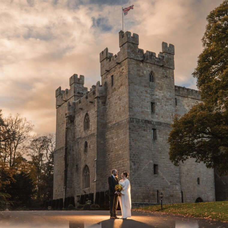 Just Married at Langley Castle Hotel