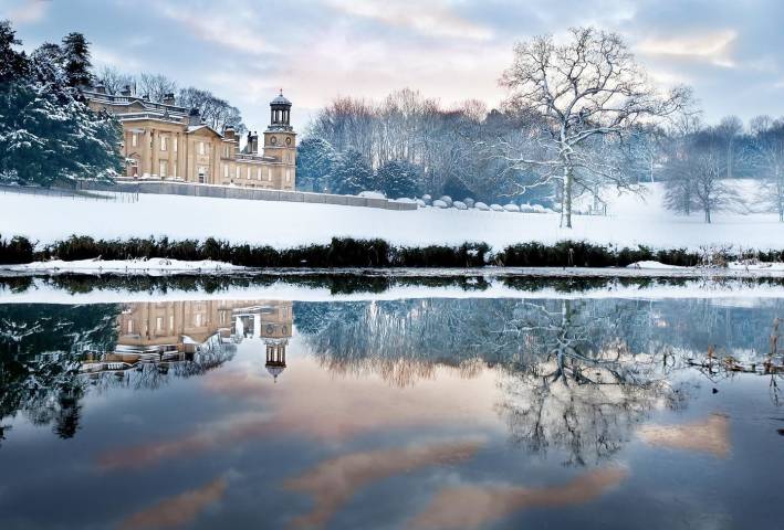 Broughton Hall Estate - Broughton Hall in Snow