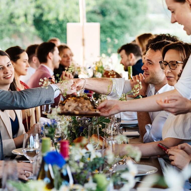 Wedding catering service sharing boards