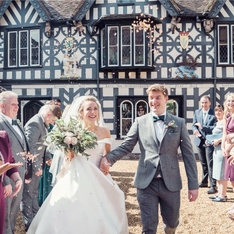 Wedding in the Medieval Courtyard of The Lord Leycester, Warwick