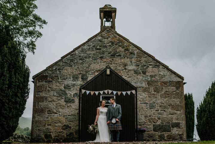 Outside Clova Community Kirk in Angus Glens