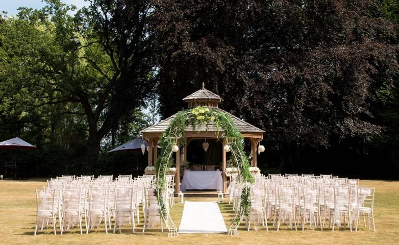 Garden Wedding Ceremony at Mere Court Knutsford Cheshire
