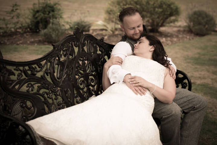 Stone Photos Wedding Photographer in Berkshire, Buckinghamshire, Surrey, Bride, Relaxed, natural, candid, Groom, Love, Couple, Portraits, Relaxing, Bench, sitting, Grovefield House Hotel, Burnham