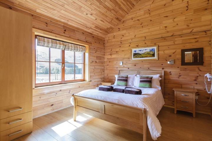 Lodge bedroom at Glen Clova Hotel in Angus Glens