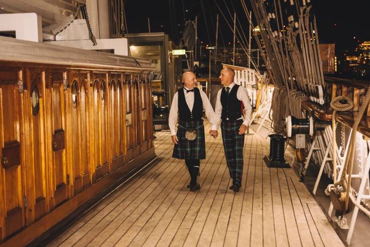 Cutty Sarks weather deck at night