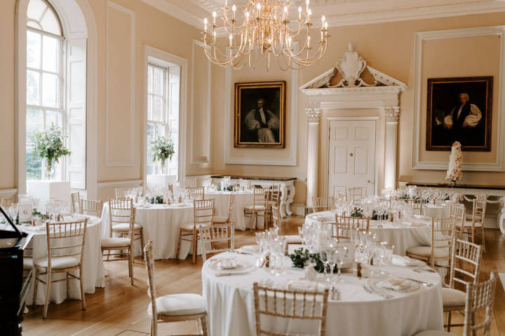 Luxurious interiors of Fulham Palace dressed for an intimate wedding