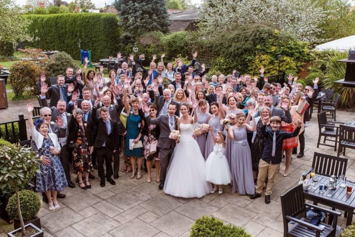 Group shot on the terrace