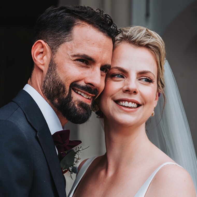 Bride and groom at Gosfield hall Essex - 65 Photo Productions 