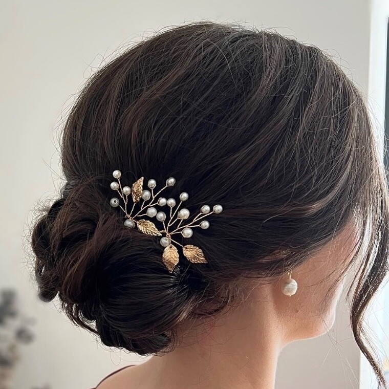 Romantic Textured Low Bun Bridal Hairstyle
