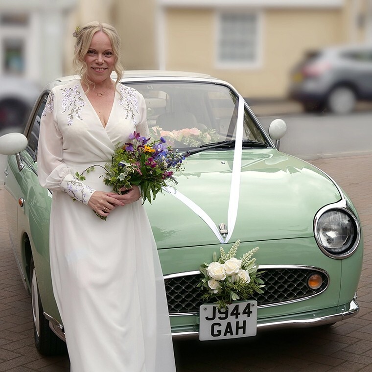 Nissan Figaro Wedding Car – chauffeur-driven for weddings and proms