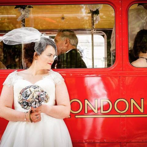 vintage wedding with button bouquet