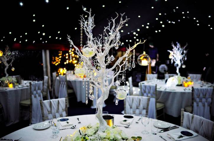Winter wonderland wedding decor created by Fabulous Functions UK Venue Decor & Furniture Hire in Wiltshire