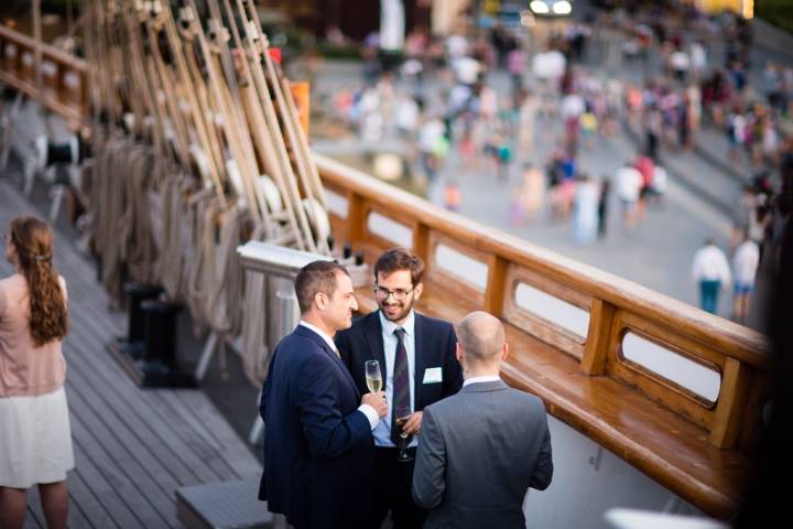 Cutty Sark weather deck, standing summer reception 