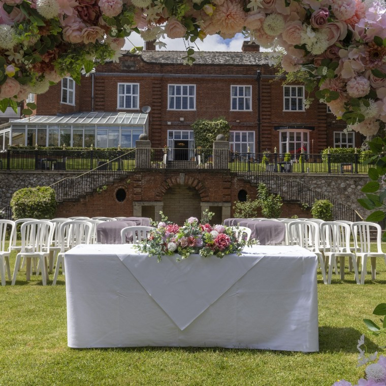 outdoor garden wedding ceremony