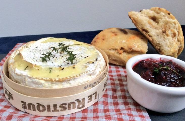 Baked Camembert, onion jam