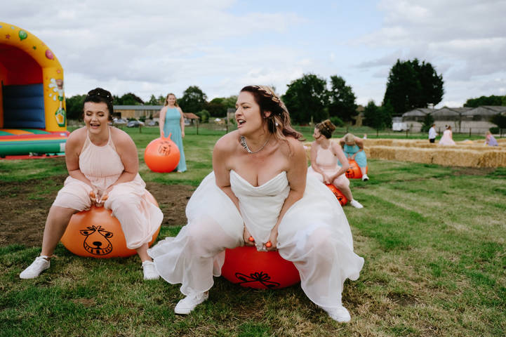 Bride on a Space hopper