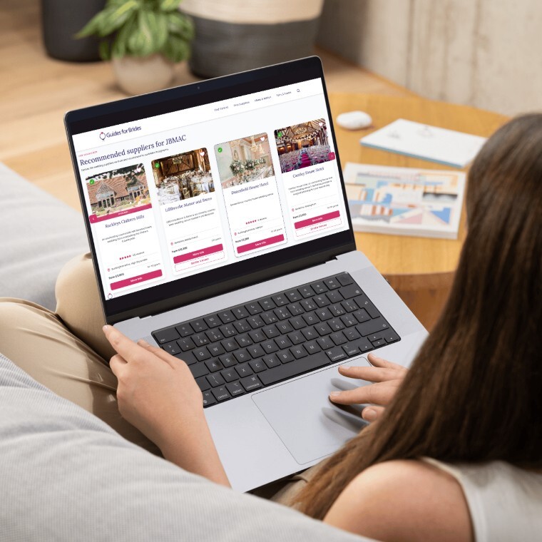 User looking at Guides for Brides on Laptop