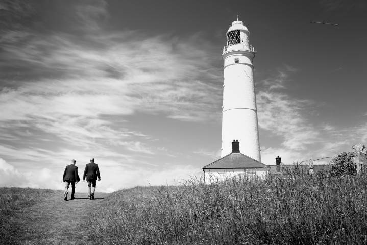 Stone Photos Wedding Photographer in Berkshire, Buckinghamshire, Surrey, Bride, Relaxed, natural, candid, Groom, Love, Couple, Portraits, groom and best man, Wales, lighthouse, landscape
