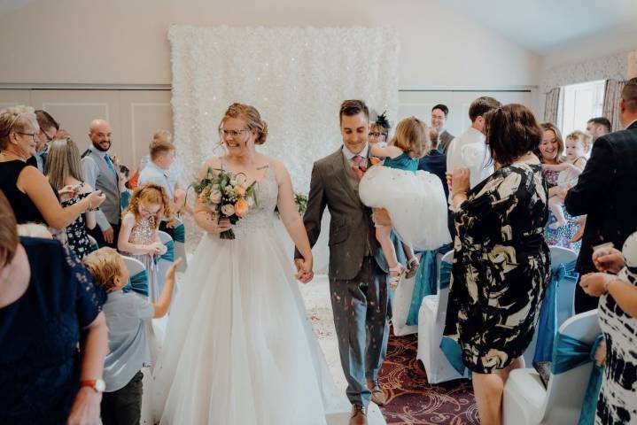 A bride and groom at Bicester Hotel and Spa