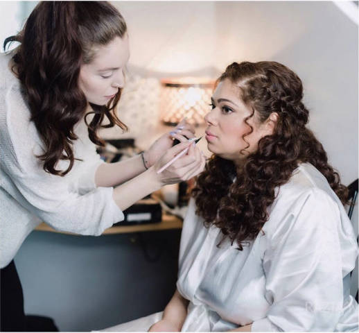 makeup artist working