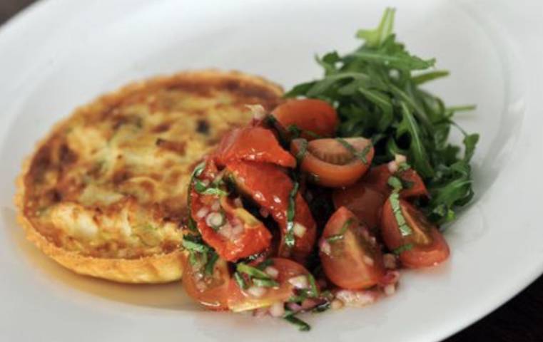 Smoked haddock tart, fresh tomato salsa