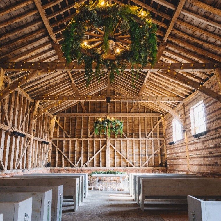 An aisle setup ready for a couple at a luxury Hertfordshire wedding venue