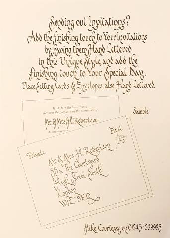 Mike Courtenay Wedding Calligraphy Stationery in Essex