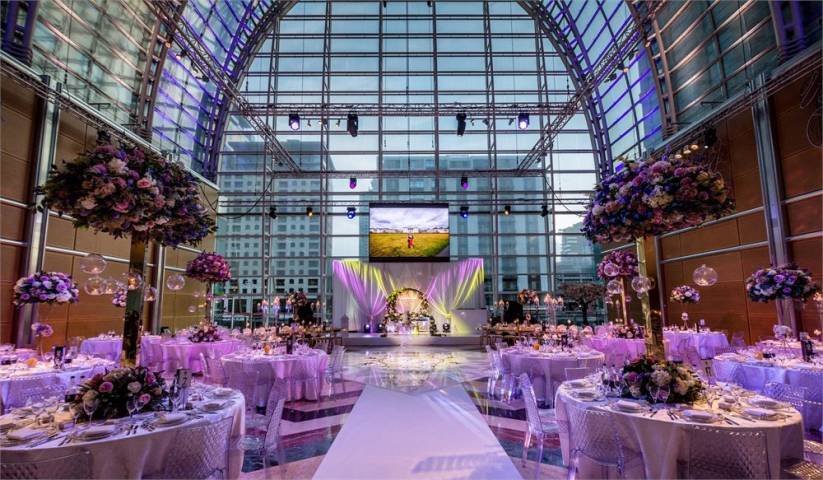 Purple Themed Wedding Ceremony at East Wintergarden Wedding Venue