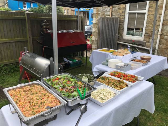 One of many hog roast setup