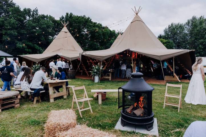 Festival Weddings with Forest Edge Tipis Marquees in Berkshire