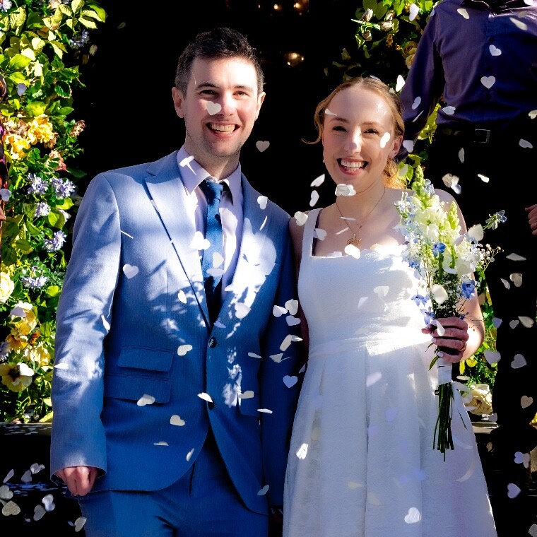 Happy couple say yes in Chelsea Old Town Hall.