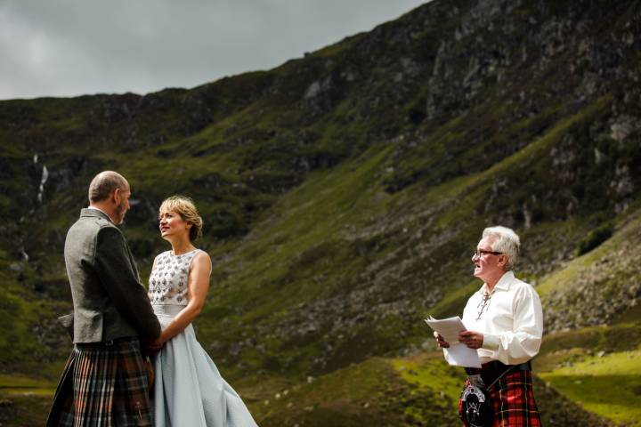 Intimate wedding at Corrie Fee, Glen Clova