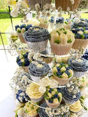 Cupcake tower at The Bull at Gerrards Cross