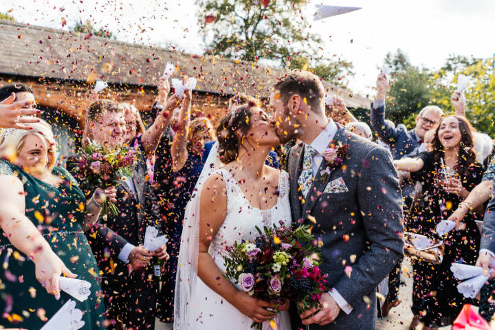We love confetti shots in the courtyard