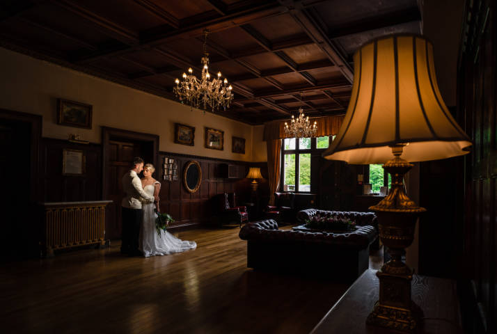 Contemporary bride and groom portrait