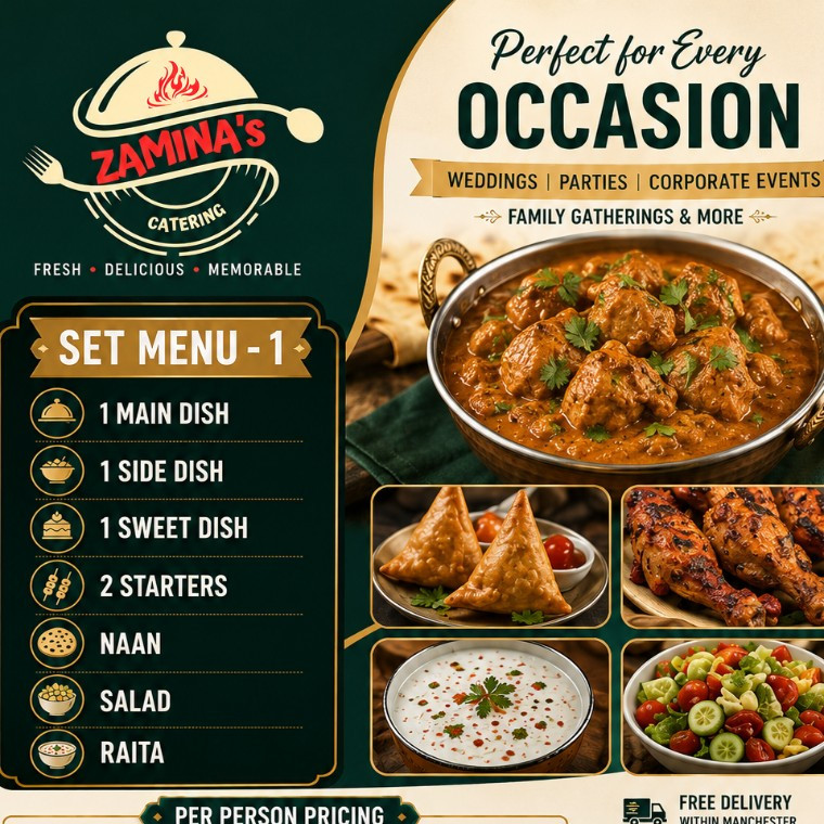 Zaminas catering Oldham Menu | Halal Oldham Catering