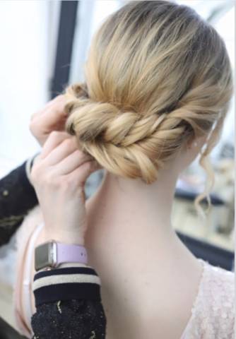 Hair up styling in action