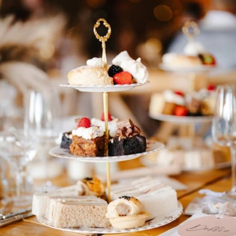 3 tier cake stand full of a wonderful afternoon tea