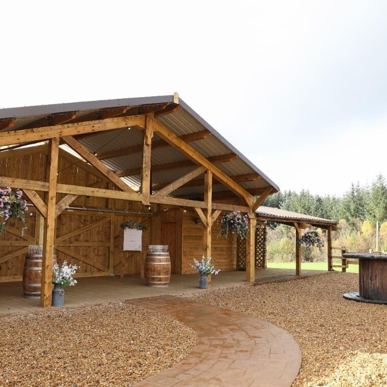 Covered courtyard area at Eden Leisure Village near Glasgow