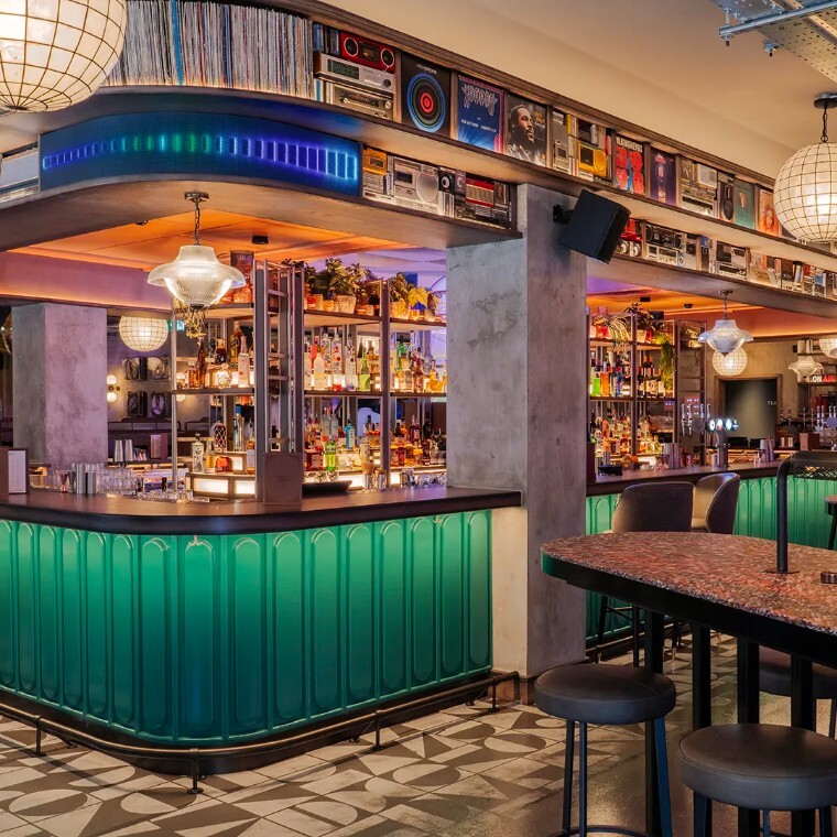 colourful themed bar, Electric Shuffle Manchester