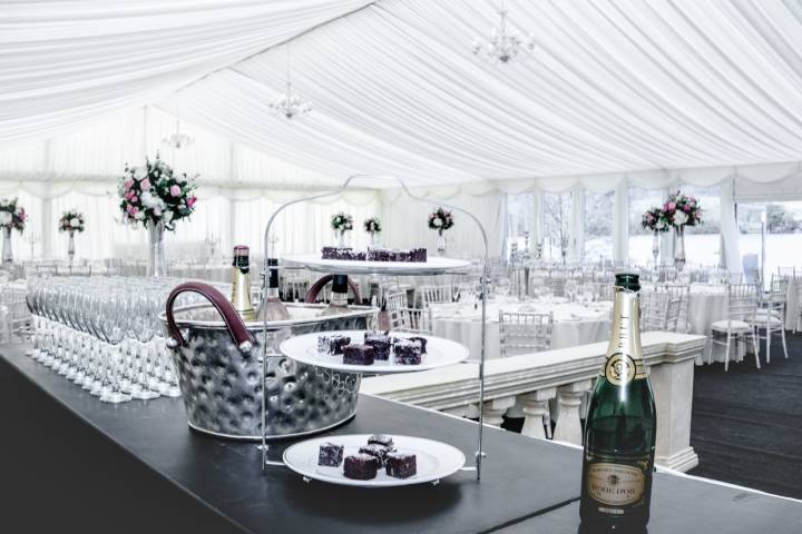 Marquee bar example at Belvoir Castle marquee sites 