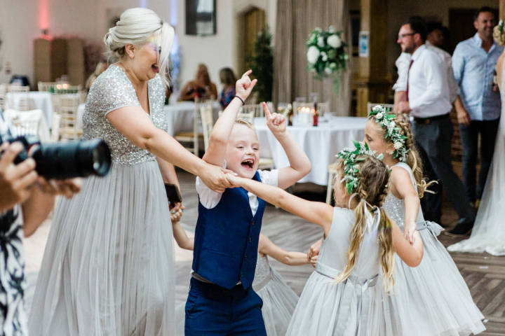 Children dancing at Elmhay Park wedding reception